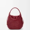Sac hobo Diamond en cuir de veau Cherry