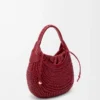 Sac hobo Diamond en cuir de veau Cherry