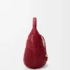 Sac hobo Diamond en cuir de veau Cherry