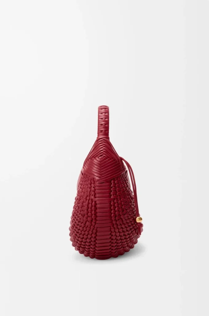 Sac hobo Diamond en cuir de veau Cherry