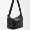 Sac hobo Loop en cuir de veau grainé souple Noir