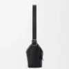 Sac hobo Loop en cuir de veau grainé souple Noir