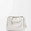Sac Madrid moyen en cuir de veau grainé souple blanc cassé