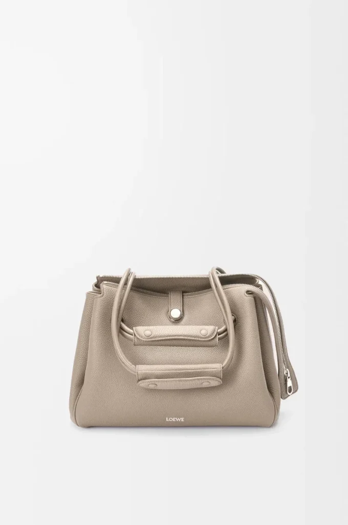 Sac Madrid moyen en cuir de veau grainé souple Clay