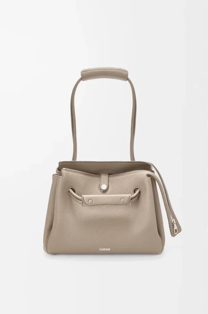 Sac Madrid moyen en cuir de veau grainé souple Clay