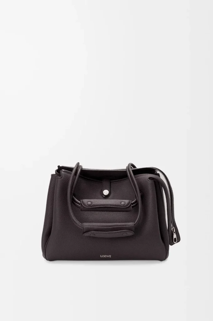 Sac Madrid moyen en cuir de veau grainé souple Dark Ebony Sac Madrid moyen en cuir de veau grainé souple Dark Ebony