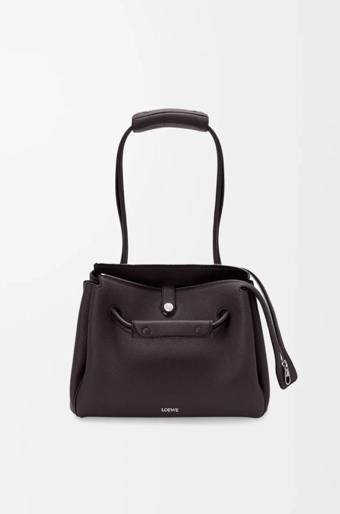 Sac Madrid moyen en cuir de veau grainé souple Dark Ebony Sac Madrid moyen en cuir de veau grainé souple Dark Ebony