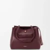 Sac Madrid moyen en cuir de veau souple Dark Burgundy