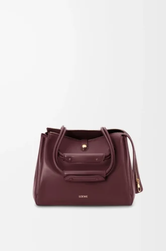 Sac Madrid moyen en cuir de veau souple Dark Burgundy