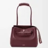 Sac Madrid moyen en cuir de veau souple Dark Burgundy