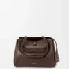 Sac Madrid moyen en cuir de veau souple marron foncé