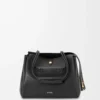 Sac Madrid moyen en cuir de veau souple noir