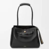 Sac Madrid moyen en cuir de veau souple noir