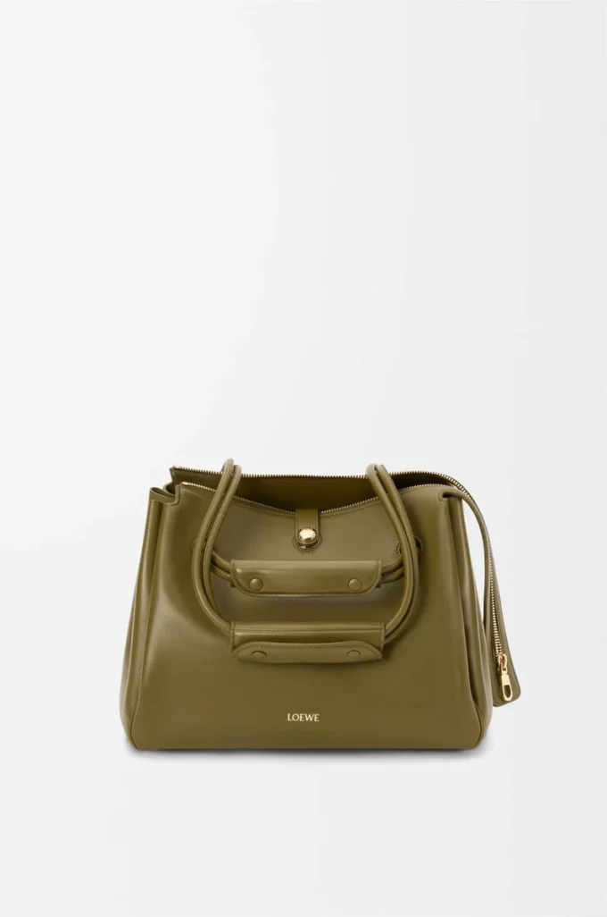 Sac Madrid moyen en cuir de veau souple Olive