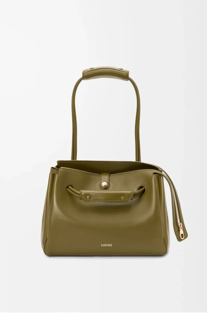 Sac Madrid moyen en cuir de veau souple Olive