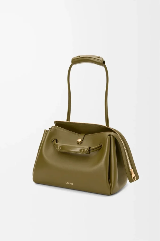 Sac Madrid moyen en cuir de veau souple Olive