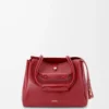 Sac Madrid moyen en cuir de veau souple rouge brûlé