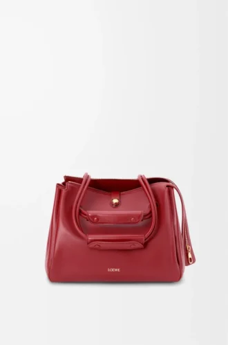 Sac Madrid moyen en cuir de veau souple rouge brûlé