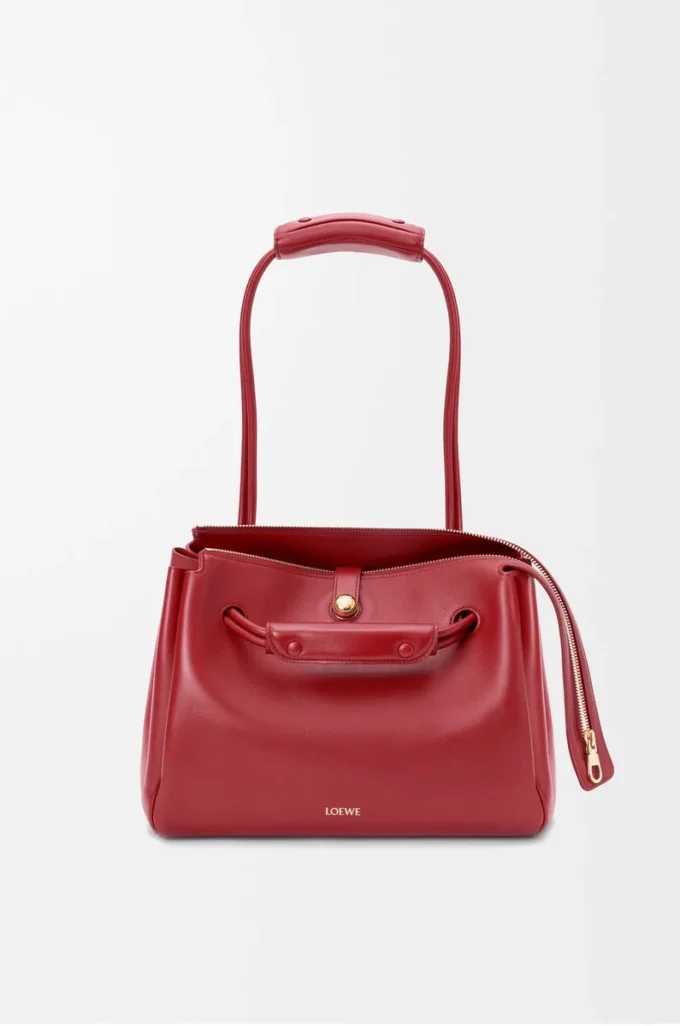 Sac Madrid moyen en cuir de veau souple rouge brûlé