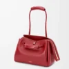 Sac Madrid moyen en cuir de veau souple rouge brûlé