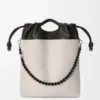 Sac à main Flamenco en cuir d&rsquo;agneau nappa moelleux Light Ghost/Black
