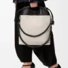 Sac à main Flamenco en cuir d&rsquo;agneau nappa moelleux Light Ghost/Black