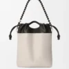 Sac à main Flamenco en cuir d&rsquo;agneau nappa moelleux Light Ghost/Black