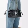 Sac à main Flamenco moyen en anguille noir