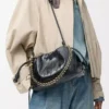 Sac à main Flamenco moyen en anguille noir