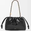 Sac à main Flamenco moyen en anguille noir