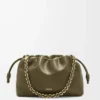 Sac à main Flamenco moyen en cuir d’agneau nappa souple Kaki foncé Sac à main Flamenco moyen en cuir d’agneau nappa souple Kaki foncé