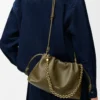 Sac à main Flamenco moyen en cuir d’agneau nappa souple Kaki foncé Sac à main Flamenco moyen en cuir d’agneau nappa souple Kaki foncé