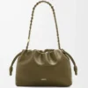 Sac à main Flamenco moyen en cuir d’agneau nappa souple Kaki foncé Sac à main Flamenco moyen en cuir d’agneau nappa souple Kaki foncé