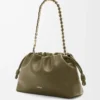 Sac à main Flamenco moyen en cuir d’agneau nappa souple Kaki foncé Sac à main Flamenco moyen en cuir d’agneau nappa souple Kaki foncé