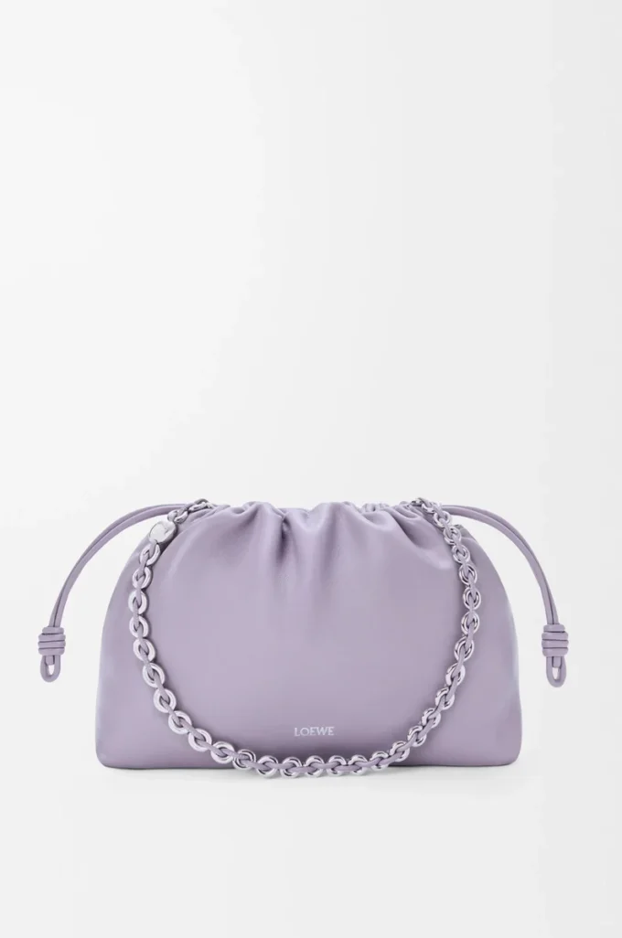 Sac à main Flamenco moyen en cuir d’agneau nappa souple Mauve foncé Sac à main Flamenco moyen en cuir d’agneau nappa souple Mauve foncé