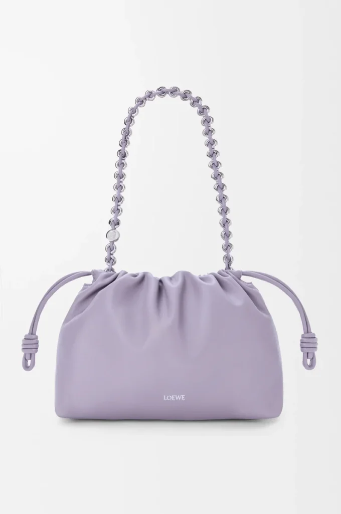 Sac à main Flamenco moyen en cuir d’agneau nappa souple Mauve foncé Sac à main Flamenco moyen en cuir d’agneau nappa souple Mauve foncé