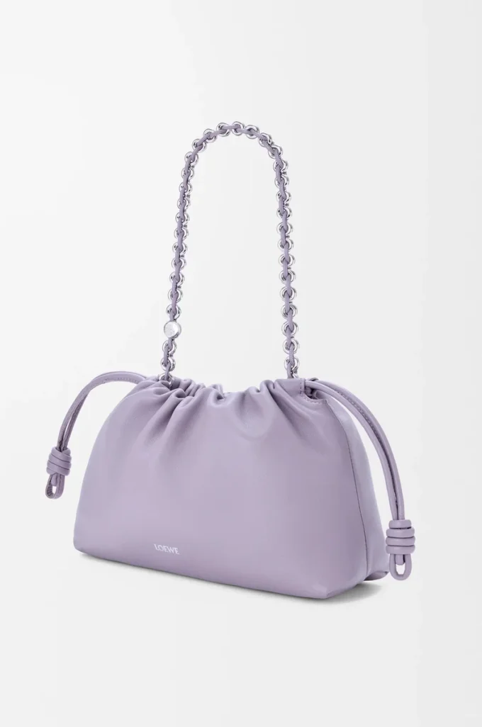 Sac à main Flamenco moyen en cuir d’agneau nappa souple Mauve foncé Sac à main Flamenco moyen en cuir d’agneau nappa souple Mauve foncé