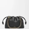 Sac à main Flamenco moyen en cuir d&rsquo;agneau nappa souple Noir