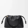 Sac à main Flamenco moyen en cuir d’agneau nappa souple Noir Sac à main Flamenco moyen en cuir d’agneau nappa souple Noir