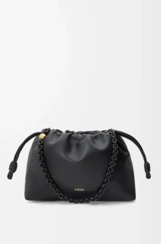 Sac à main Flamenco moyen en cuir d&rsquo;agneau nappa souple Noir