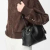 Sac à main Flamenco moyen en cuir d’agneau nappa souple Noir Sac à main Flamenco moyen en cuir d’agneau nappa souple Noir