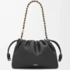 Sac à main Flamenco moyen en cuir d&rsquo;agneau nappa souple Noir