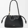 Sac à main Flamenco moyen en cuir d’agneau nappa souple Noir Sac à main Flamenco moyen en cuir d’agneau nappa souple Noir