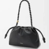 Sac à main Flamenco moyen en cuir d’agneau nappa souple Noir Sac à main Flamenco moyen en cuir d’agneau nappa souple Noir