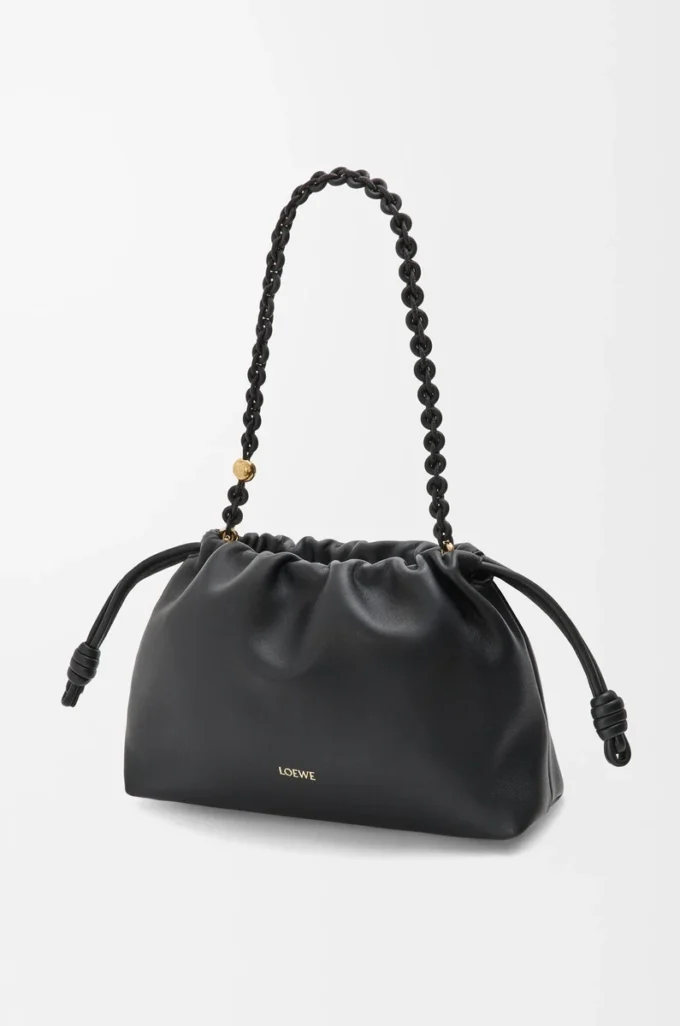 Sac à main Flamenco moyen en cuir d’agneau nappa souple Noir Sac à main Flamenco moyen en cuir d’agneau nappa souple Noir