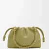 Sac à main Flamenco moyen en cuir d&rsquo;agneau nappa souple vert mousse clair