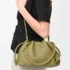 Sac à main Flamenco moyen en cuir d&rsquo;agneau nappa souple vert mousse clair