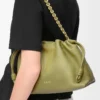 Sac à main Flamenco moyen en cuir d&rsquo;agneau nappa souple vert mousse clair
