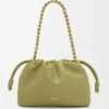 Sac à main Flamenco moyen en cuir d&rsquo;agneau nappa souple vert mousse clair