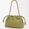 Sac à main Flamenco moyen en cuir d&rsquo;agneau nappa souple vert mousse clair
